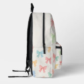 Cute Girly Pastel Coquette Bow Pattern Bedruckter Rucksack (Links)