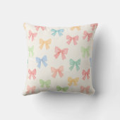 Cute Girly Pastel Coquette Bow Pattern Kissen (Rückseite)