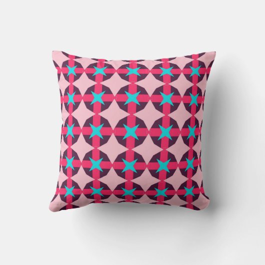 Cute Girly Patterned Pink Pillow Kissen (Rückseite)