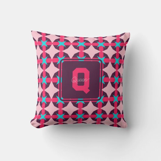 Cute Girly Patterned Pink Pillow Kissen (Vorderseite)