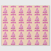 Cute Girly Pink Christmas Tree Happy Holidays Geschenkpapier (Flach)