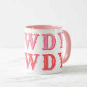 Cute Girly Pink Cowgirl Howdy Tasse (VorderseiteRechts)