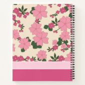 Cute Girly Pink Flower Pattern Personalised Notizblock (Rückseite)