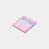 Cute Girly Pink Glitter Kids Morning Chores 3x3 Post-it Klebezettel (angewinkelt)