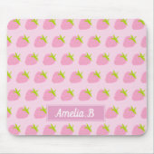 Cute Girly Pink Strawberry Pattern Personalised Mousepad (Vorne)
