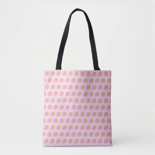 Cute Girly Pink Strawberry Pattern Tasche (Vorderseite)