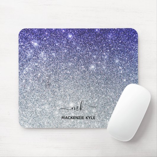 Cute Girly Purple and silver Shadow Glitter Mousepad (Mit Mouse)