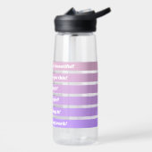 Cute Girly Purple Gradient Daily Hydration Tracker Trinkflasche (Links)