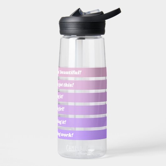 Cute Girly Purple Gradient Daily Hydration Tracker Trinkflasche (Links)