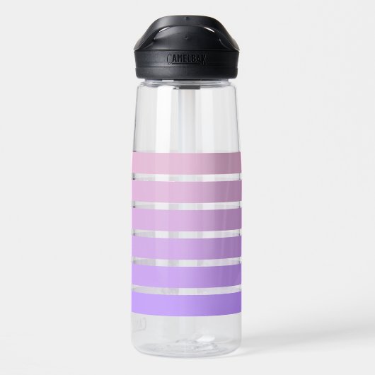 Cute Girly Purple Gradient Daily Hydration Tracker Trinkflasche (Rückseite)