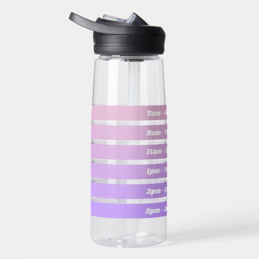 Cute Girly Purple Gradient Daily Hydration Tracker Trinkflasche (Rechts)