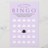 Cute Girly Purple Lavender Baby Shower Bingo Tea  (Vorderseite)