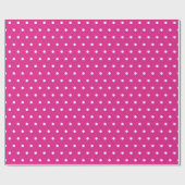 Cute girly white hot pink polka dots  geschenkpapier (Flach)