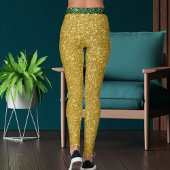 Cute Glam Green Gold Glitter Sparkles Yoga Sport Leggings