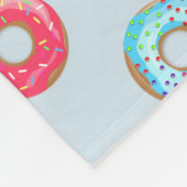 Cute Glazed Doughnut Pattern Light Blue Fleecedecke (Ecke)