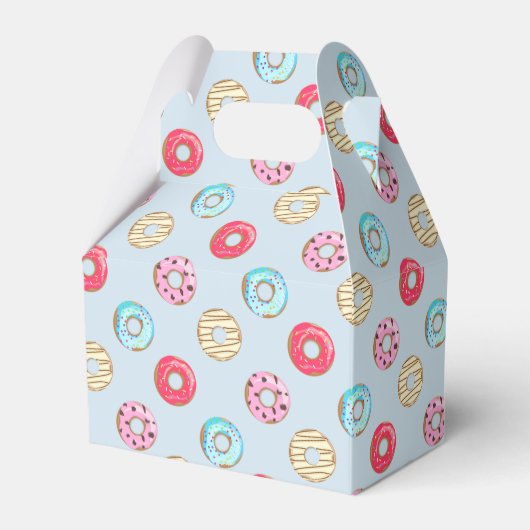 Cute Glazed Doughnut Pattern Light Blue Geschenkschachtel (Vorderseite)