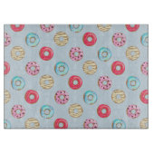 Cute Glazed Doughnut Pattern Light Blue Schneidebrett (Vorderseite)