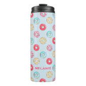 Cute Glazed Doughnut Pattern Personalised Thermosbecher (Vorderseite)