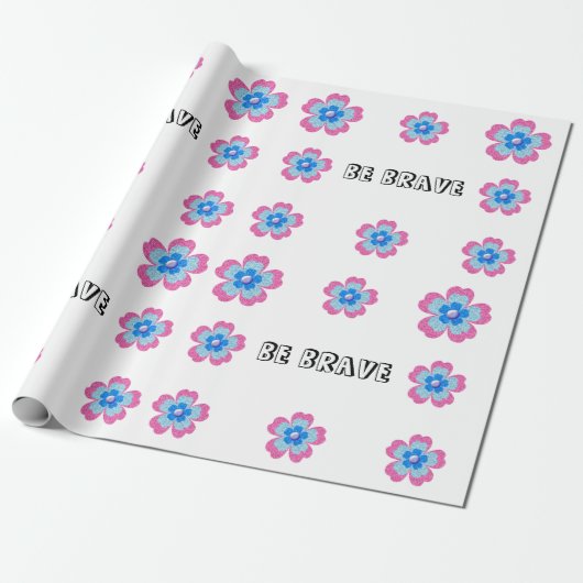Cute glitter floral blooming garden geschenkpapier (Ungerollt)