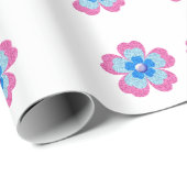 Cute glitter floral blooming garden geschenkpapier (Rolleneckpunkt)