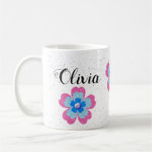 Cute glitter floral blooming garden kaffeetasse (Links)