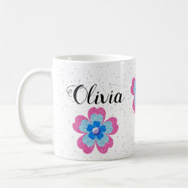 Cute glitter floral blooming garden kaffeetasse