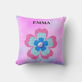 Cute glitter floral blooming garden kissen