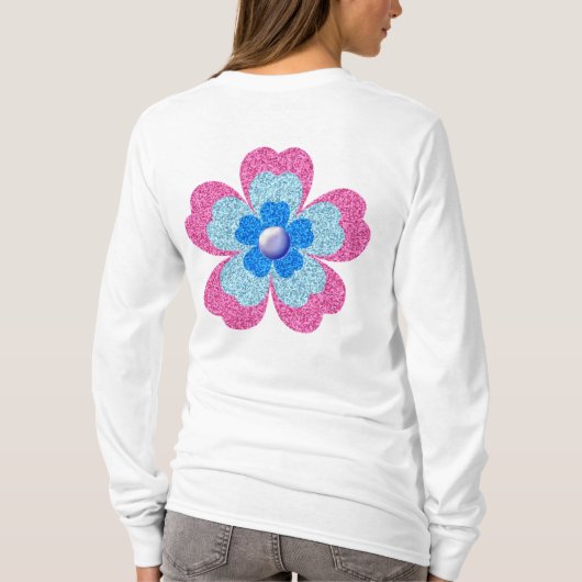 Cute glitter floral blooming garden T-Shirt (Rückseite)