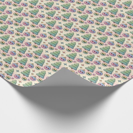 Cute Glossy Christmas Pattern Geschenkpapier (Ecke)