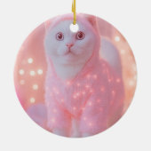 Cute Glowing Reindeer Kitty Winter Fantasy         Keramik Ornament (Hinten)