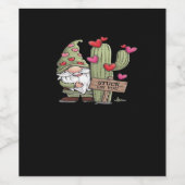 Cute Gnome Cactus Stuck On You Word Pun Playful De Weinetikett (Einzelnes Label)