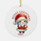 Cute Gnome Christmas Keramik Ornament (Vorne)
