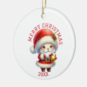 Cute Gnome Christmas Keramik Ornament (Links)