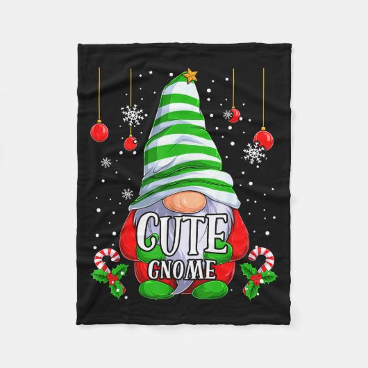 Cute Gnome Christmas Pajamas Matching Family Group Fleecedecke (Vorderseite)