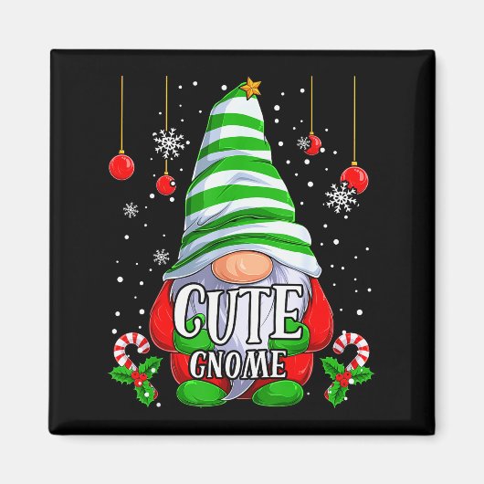 Cute Gnome Christmas Pajamas Matching Family Group Magnet (Vorne)