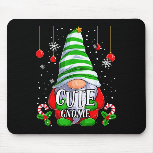 Cute Gnome Christmas Pajamas Matching Family Group Mousepad (Vorne)