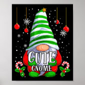 Cute Gnome Christmas Pajamas Matching Family Group Poster (Vorne)