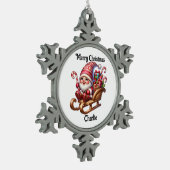 Cute gnome Christmas Snowflake Framed Ornament (Links)