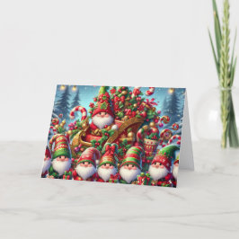 Cute Gnome Family Christmas Feiertagskarte