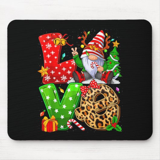 Cute Gnome Family Christmas For Women Men - Love G Mousepad (Vorne)
