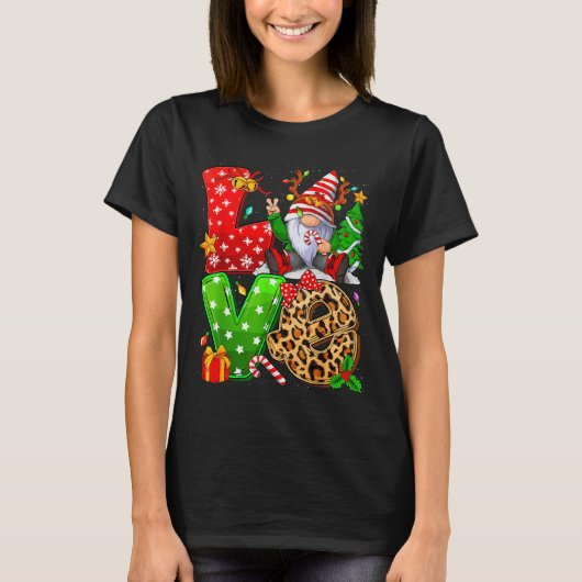 Cute Gnome Family Christmas For Women Men - Love G T-Shirt (Vorderseite)