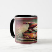 Cute Gnome Fishing in a Teacup Whimsical Mug Tasse (Vorderseite Links)