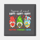 Cute Gnome Happy Valentines St Patricks Easter Hol Magnet (Vorne)