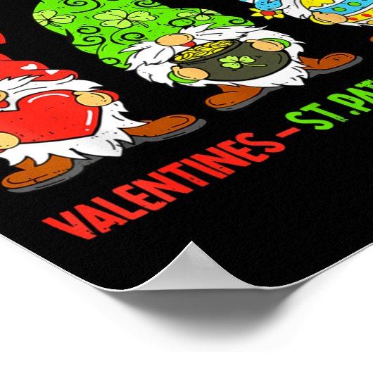 Cute Gnome Happy Valentines St Patricks Easter Hol Poster (Ecke)