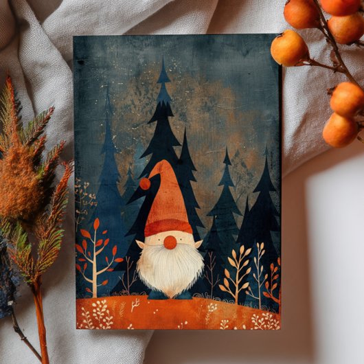 Cute Gnome Illustration Whimsical Christmas Postkarte
