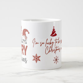Cute Gnome Merry Christmas Coffee Mug Jumbo-Tasse