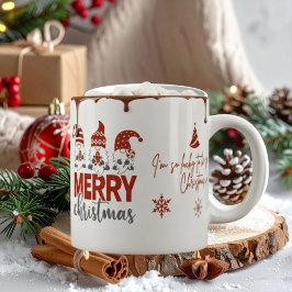 Cute Gnome Merry Christmas Coffee Mug Jumbo-Tasse