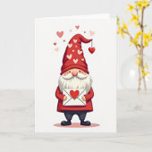Cute Gnome Valentines Day Card Karte (Gelbe Blume)