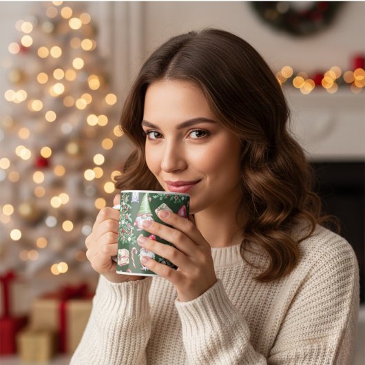 Cute Gnome Watercolor Christmas Pattern Kaffeetasse