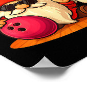 Cute Gnome With Sungles Gnome Playing Bowling Men  Poster (Ecke)